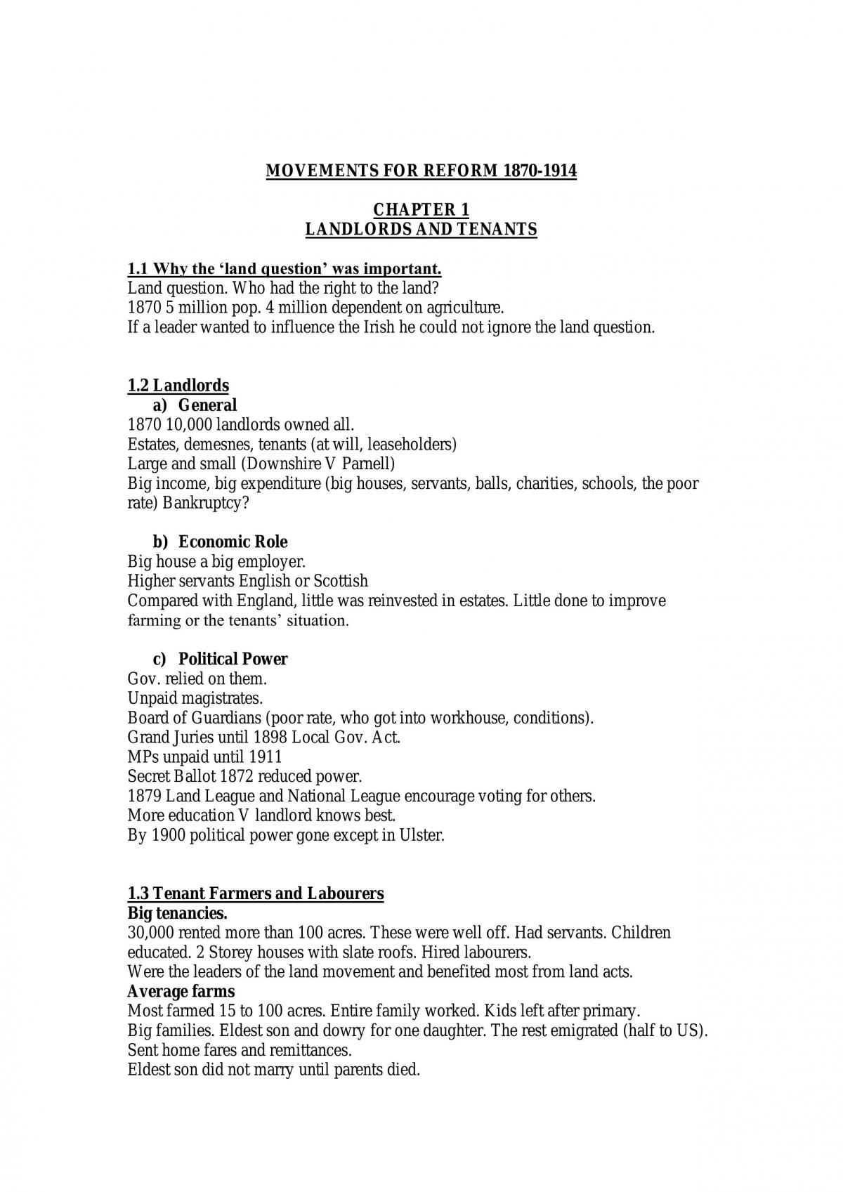 Complete Movements for Reform 1870- 1914   - Page 1