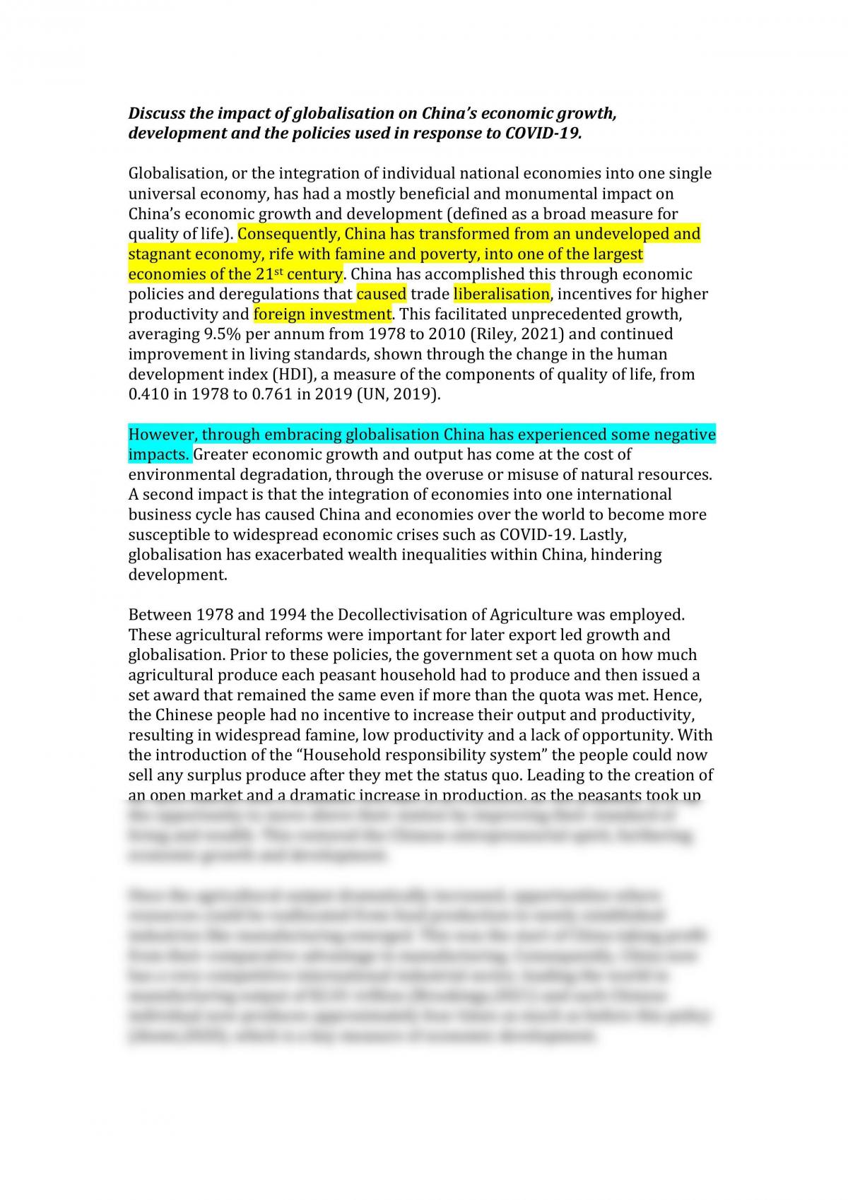 year 12 economics china case study