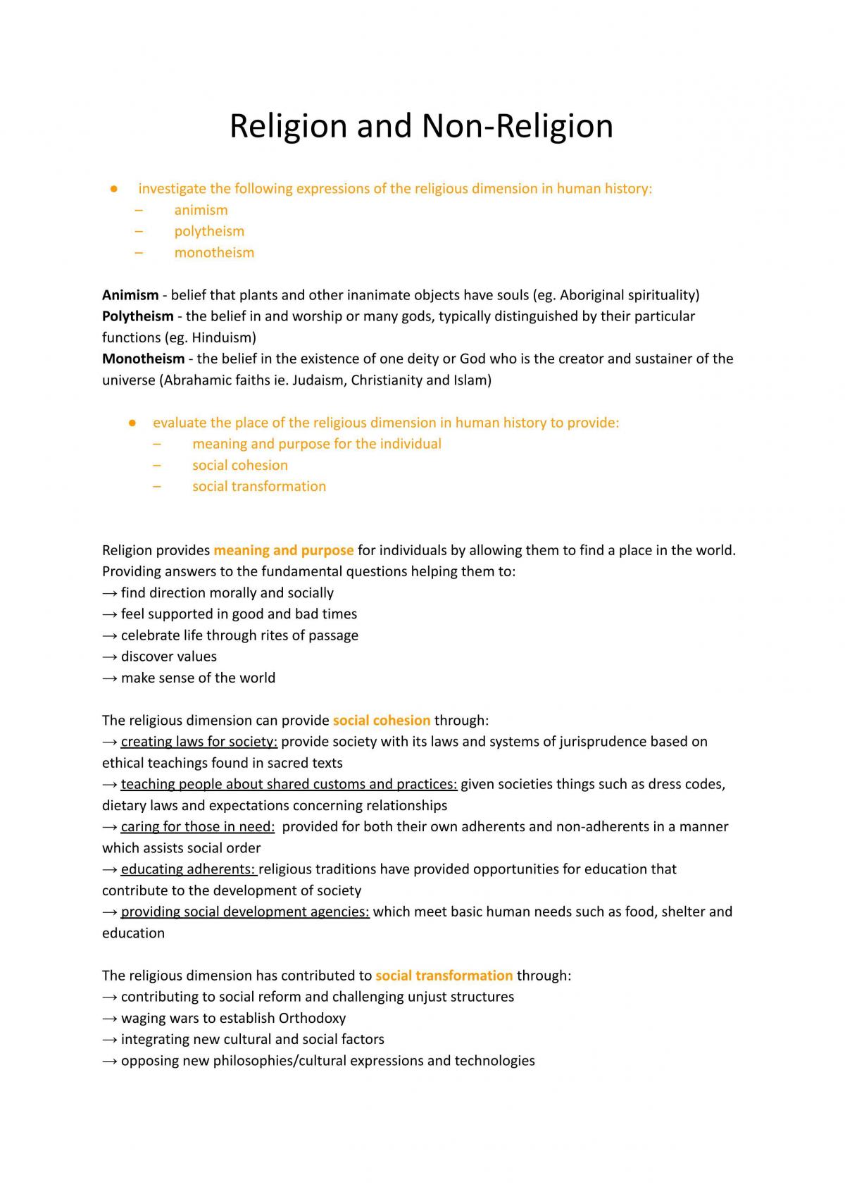 SORII HSC Study Notes - Page 1