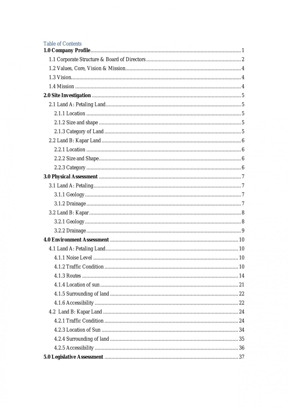 Project Evaluation - Page 1
