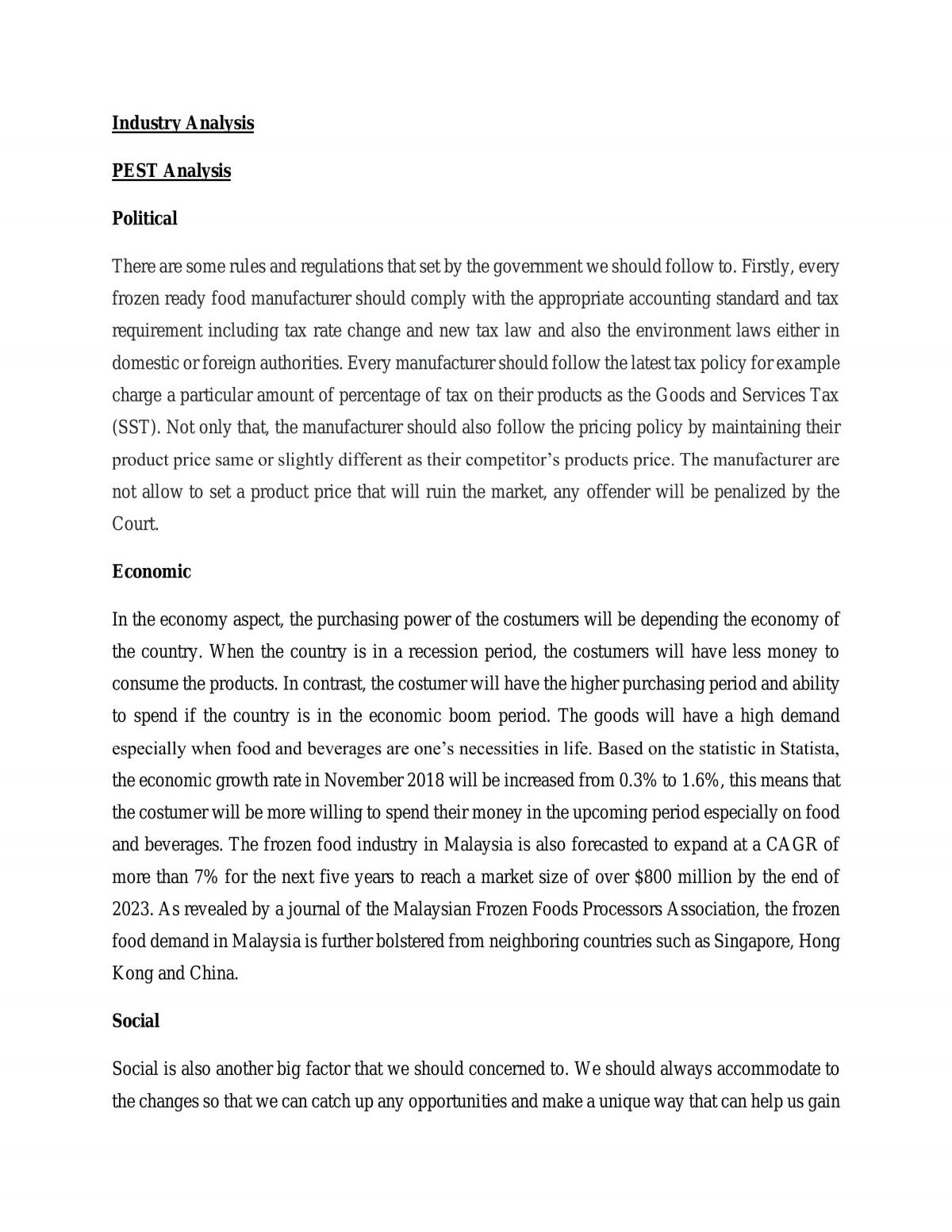 Industry analysis - Page 1