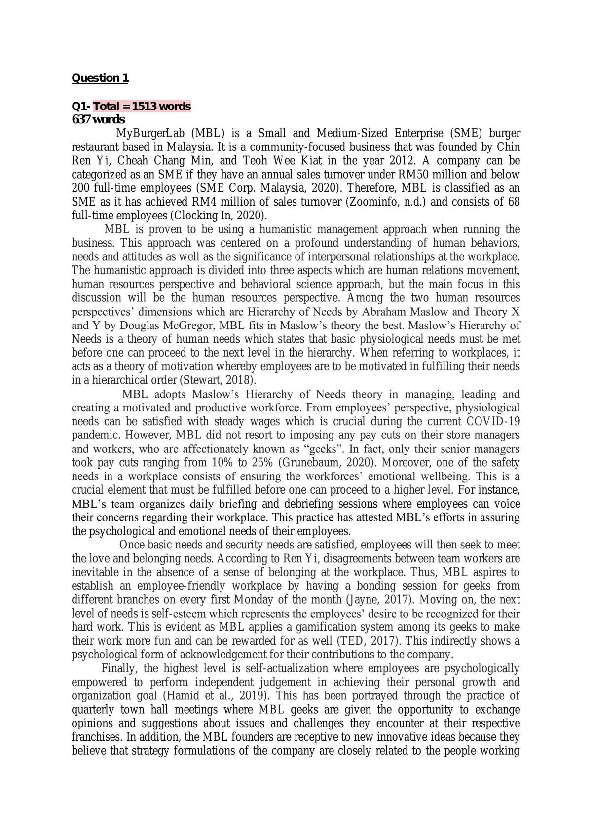 Research assignment on MyBurgerLab - Page 1