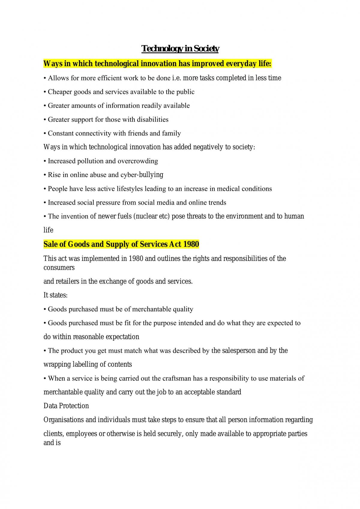 Essay Discussing technology in society  - Page 1