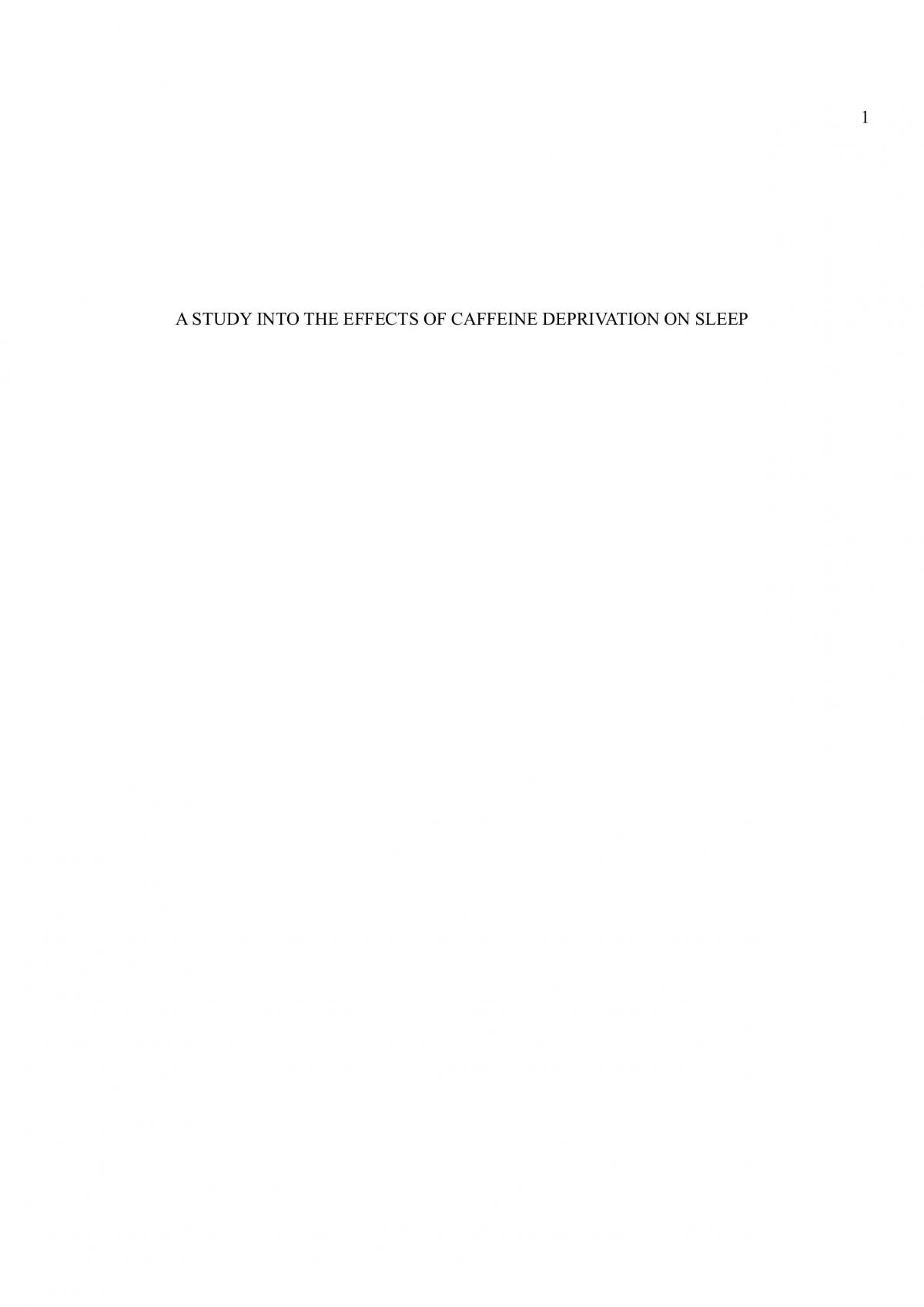Effects of Caffeine on Sleep - Page 1