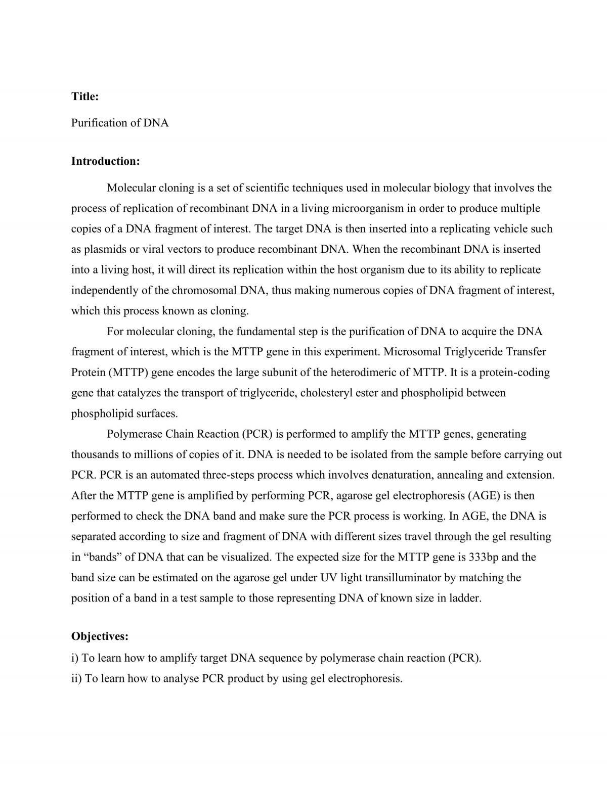Purification of DNA - Page 1