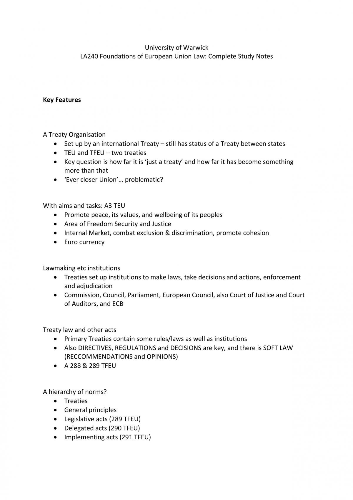 EU Law Study Notes - Page 1