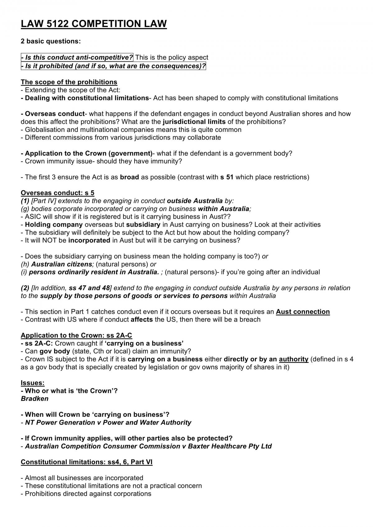 Competition Law - Page 1