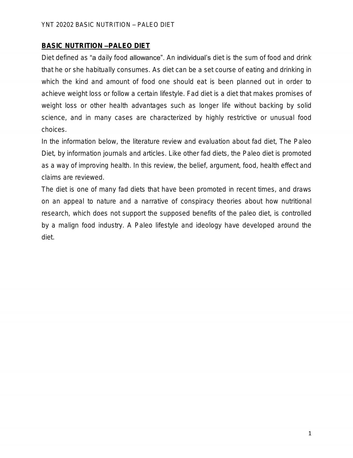 Paleo Diet - Page 1