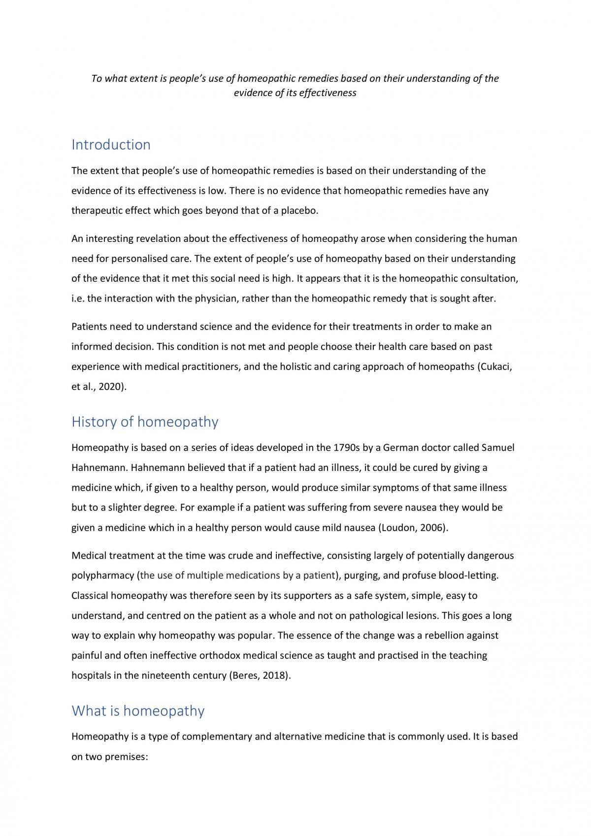 Homeopathy Assignment - Page 1