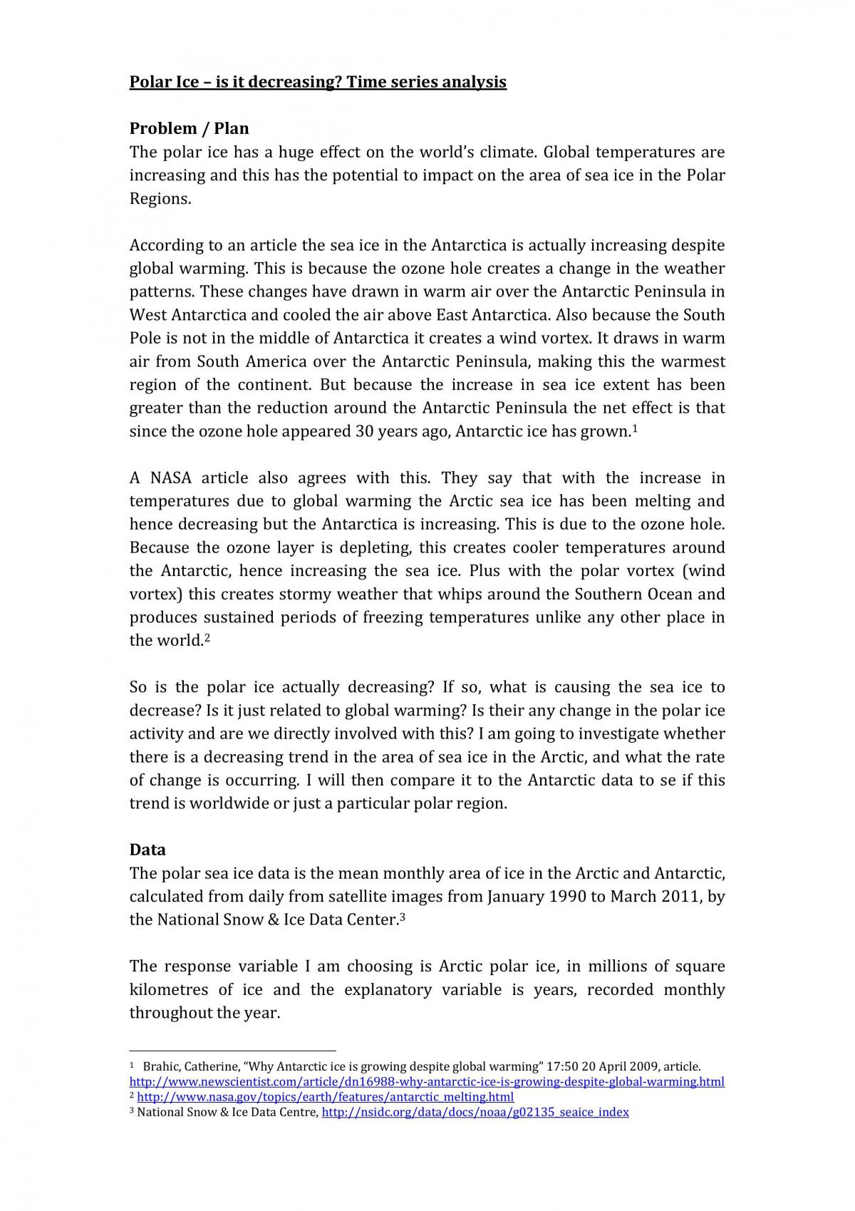 Polar Ice - Time series analysis - Page 1