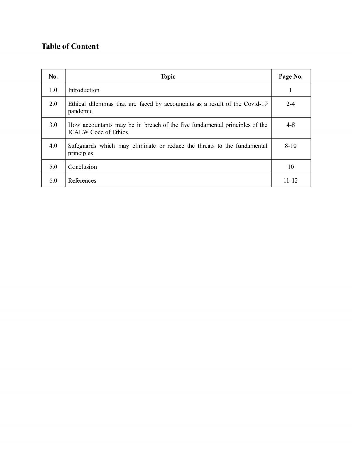 Report on Code of Ethics - Page 1
