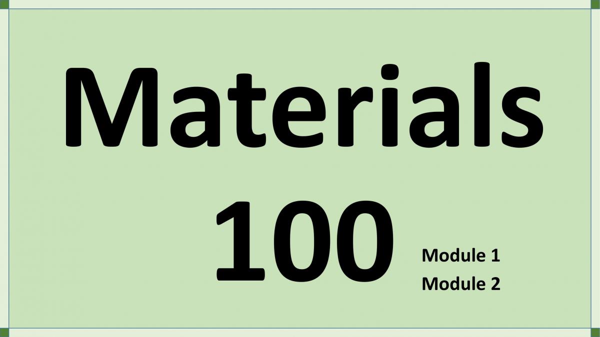 Engineering Materials 100 - Chemistry Section - Page 1