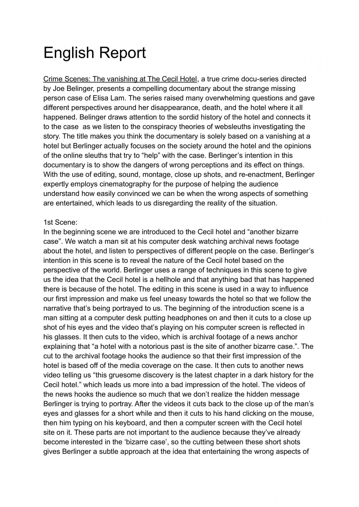 English Report - Page 1