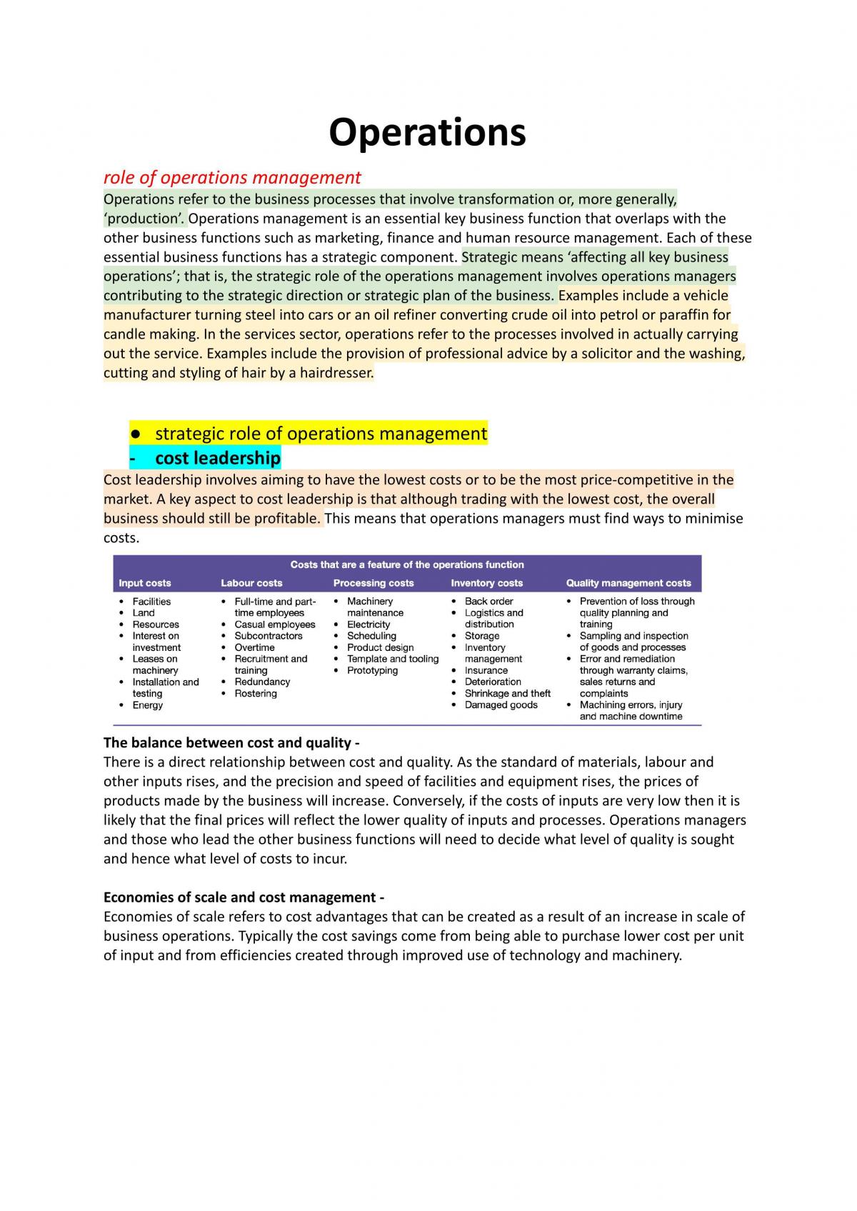 Operations Full Notes - Page 1