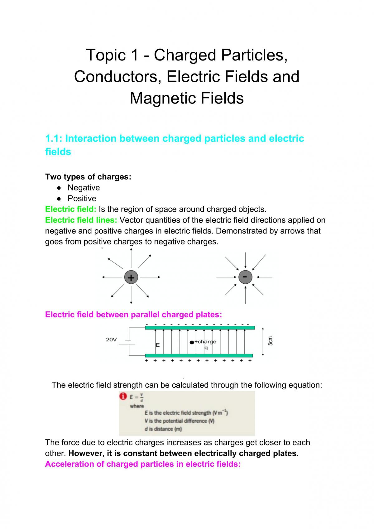 Module 6 Electromagnetism Notes - Page 1