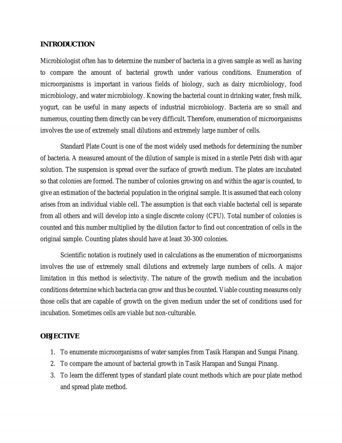 Microbial loading and enumeration of water samples - Page 1