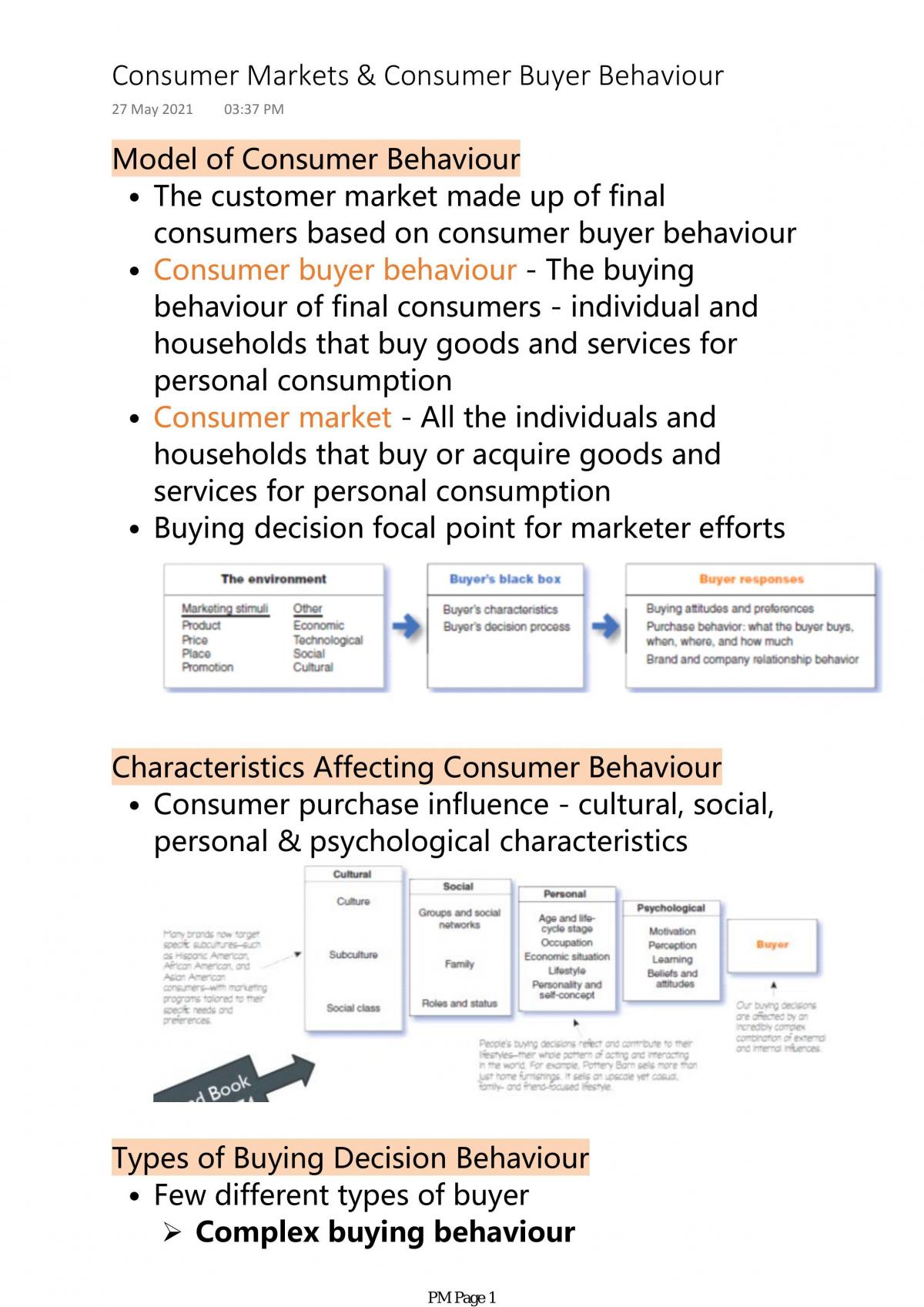 BHH 2043 - Principles of Marketing Study Notes - Page 1