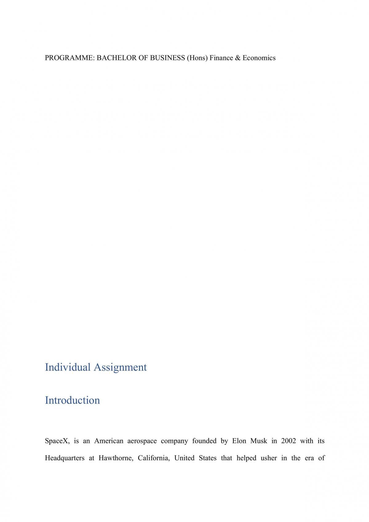 SpaceX Management Study - Page 1