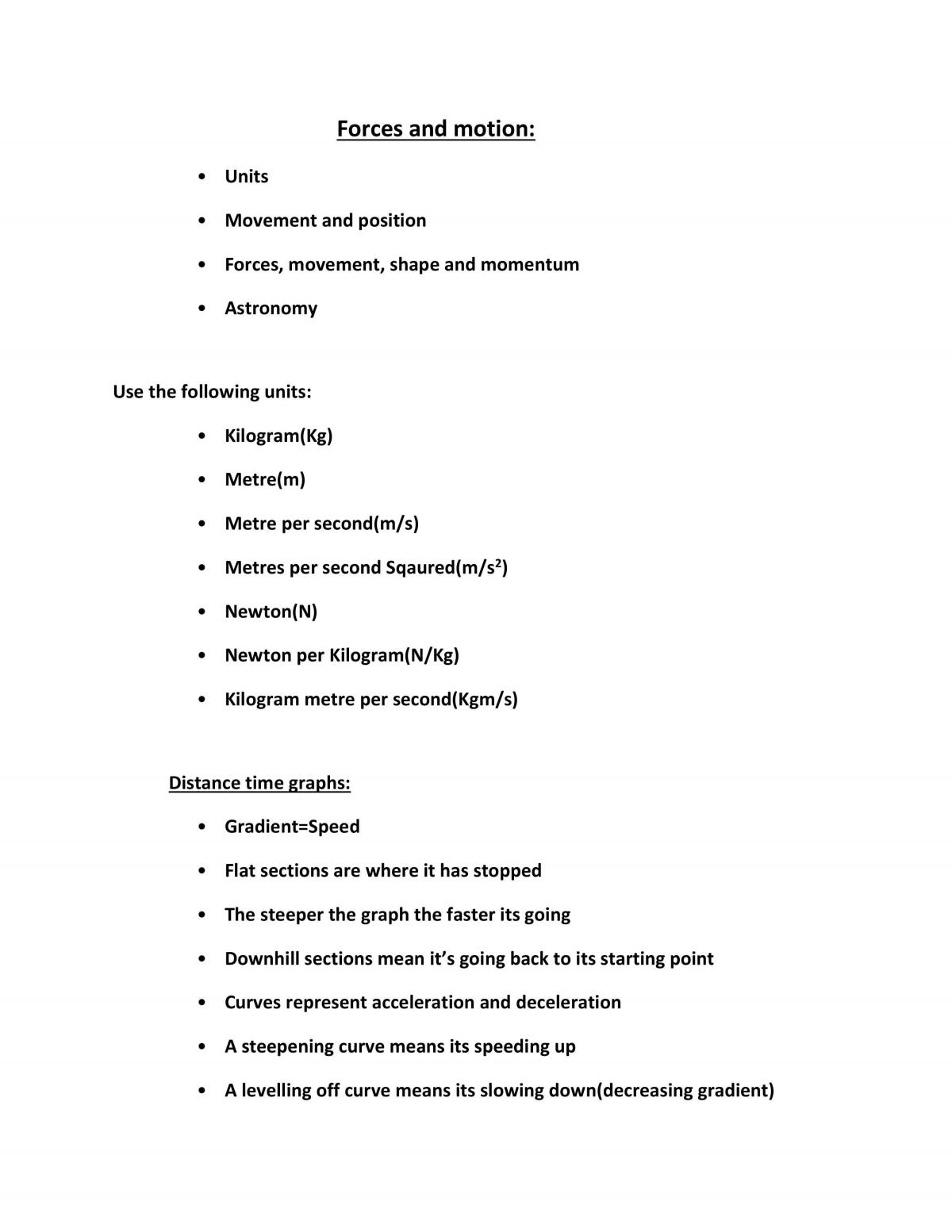 GCSE Physics notes - Page 1
