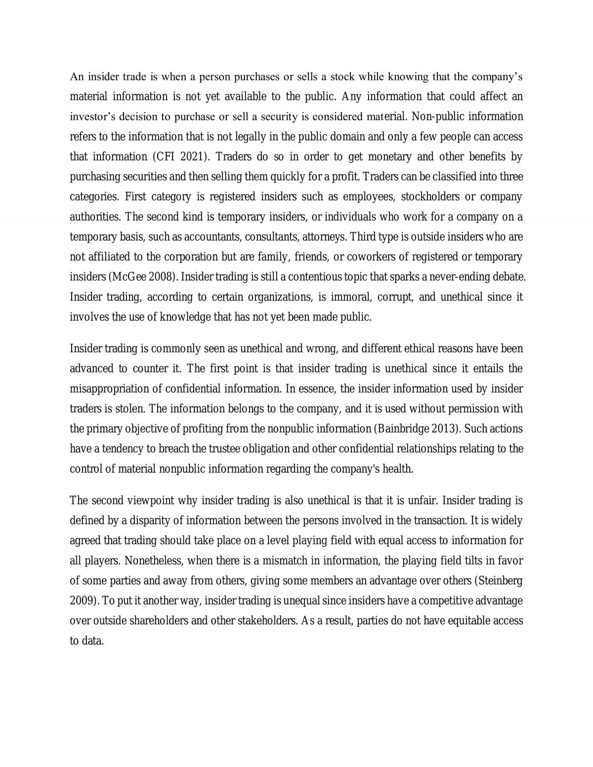Issues on insider trading - Page 1