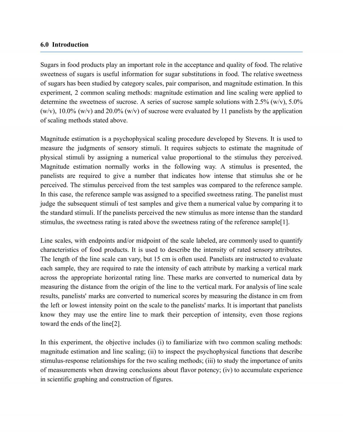 Sweetness of Sucrose Determined by Different Scaling Methods - Page 1
