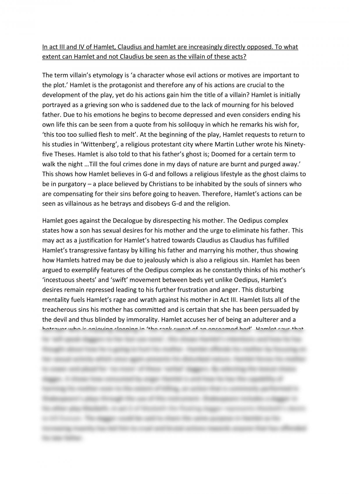 analytical essay hamlet project analytical essay