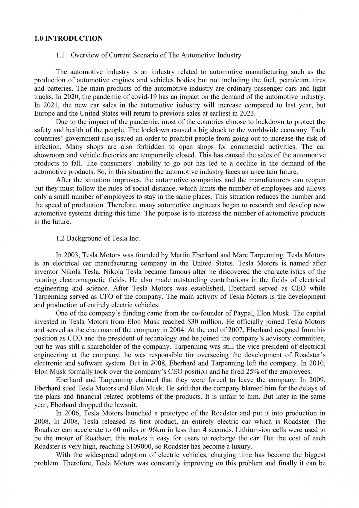 Change Management of Tesla - Page 1