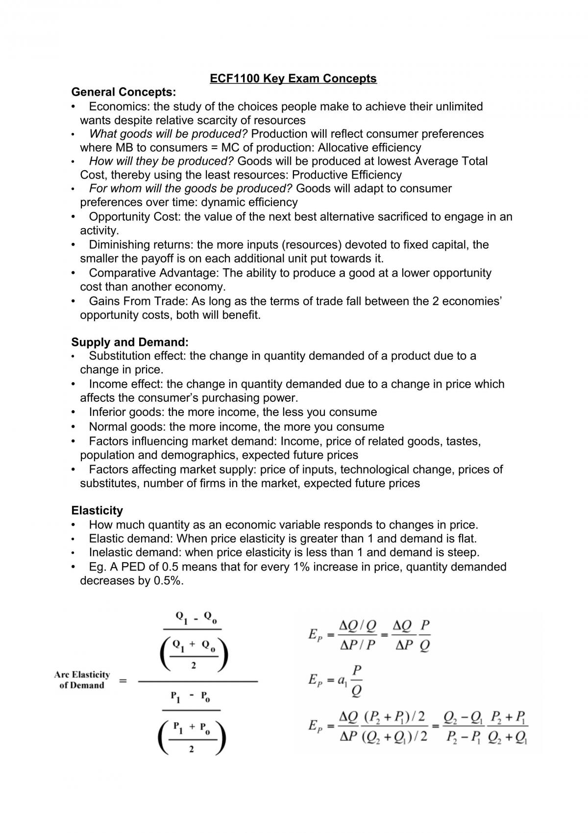 Complete Study Notes for the unit Microeconomics - Page 1