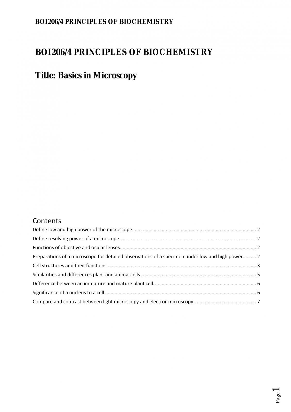BOI206 Basics in Microscopy - Page 1