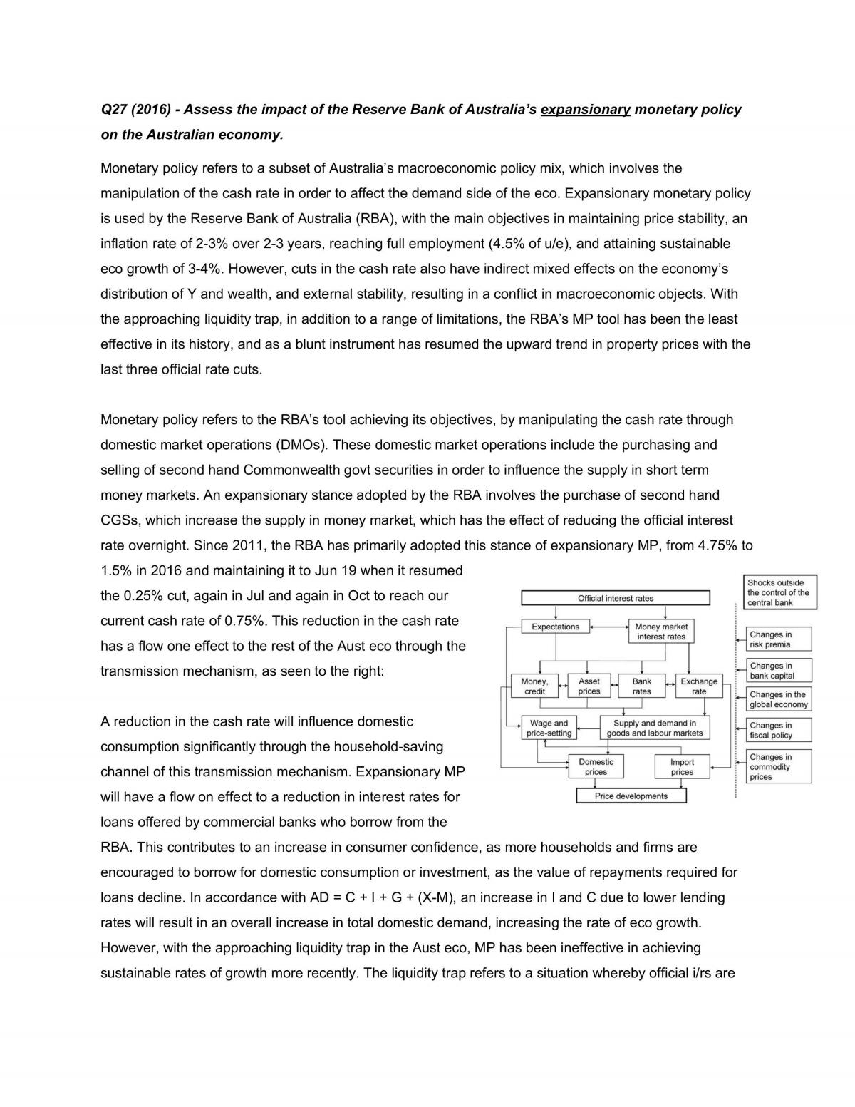 Monetary Policy Essay - Page 1