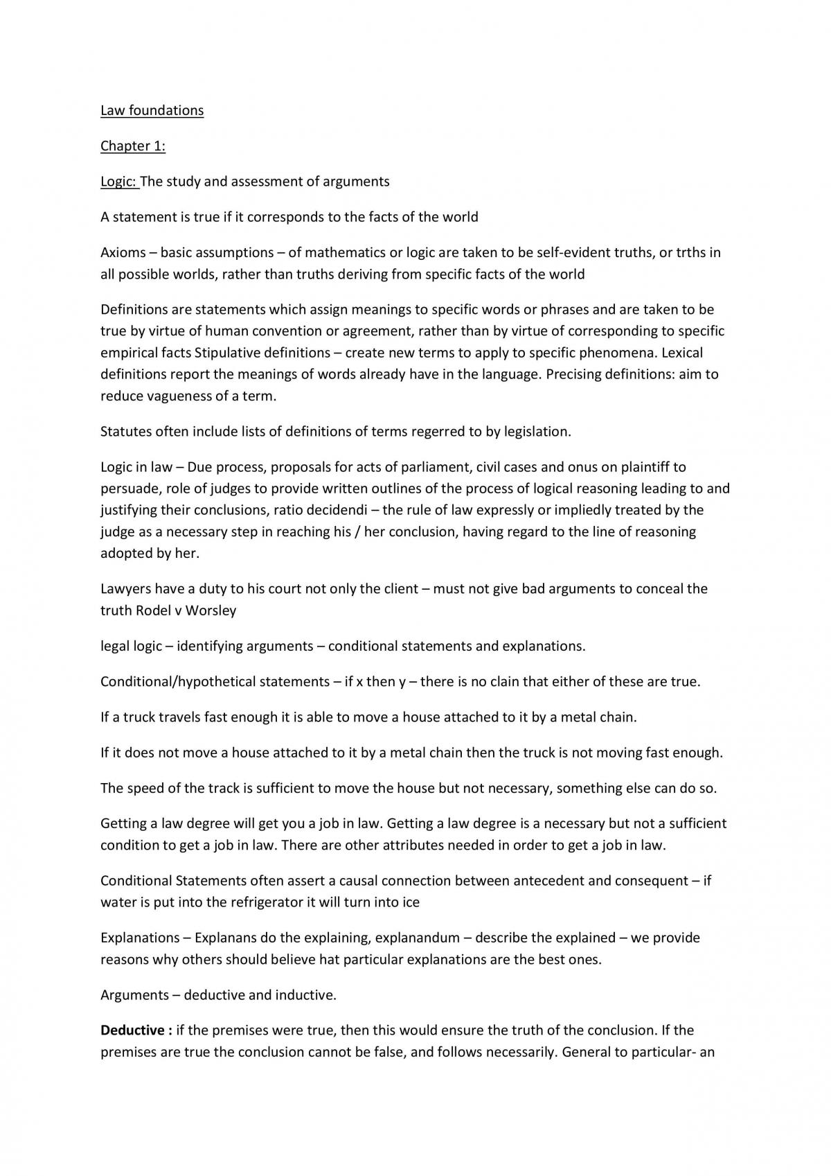 Law Foundations Complete Notes - Page 1