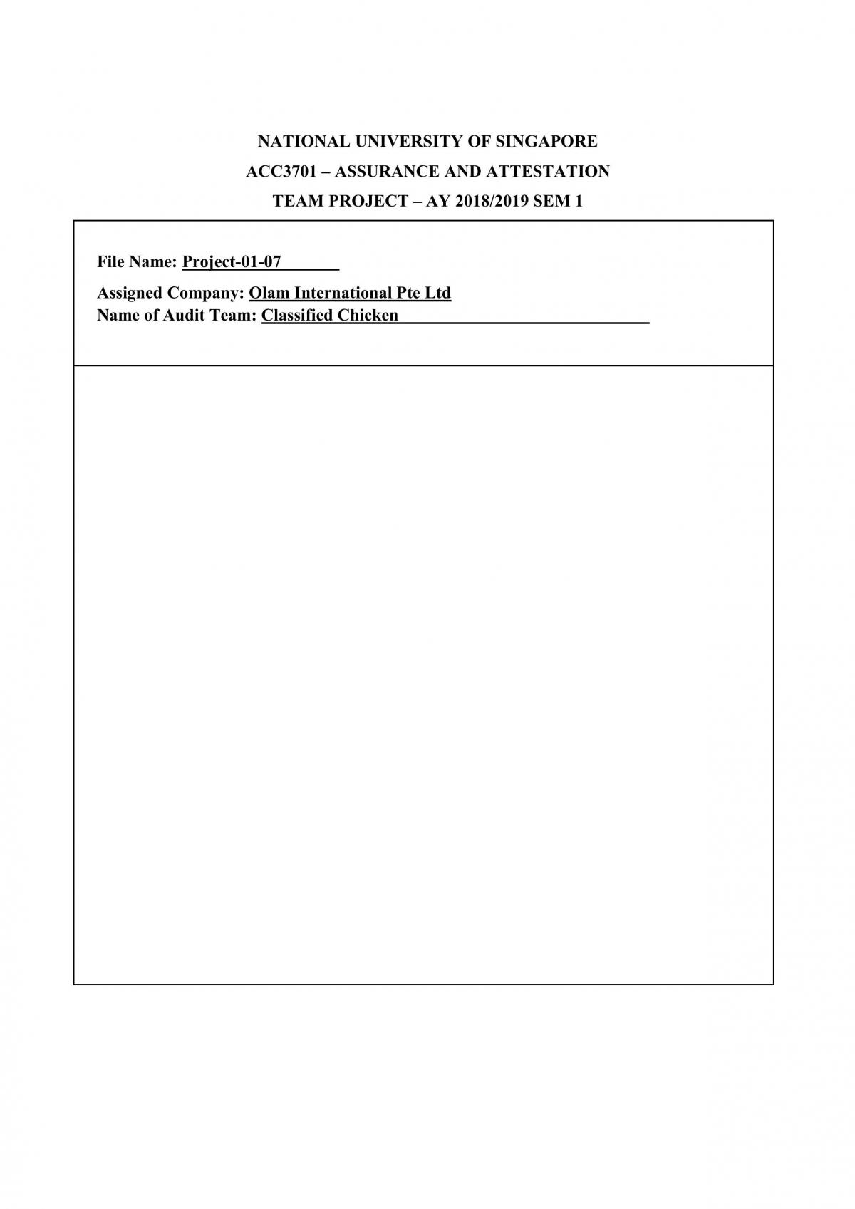 Audit Project - Page 1