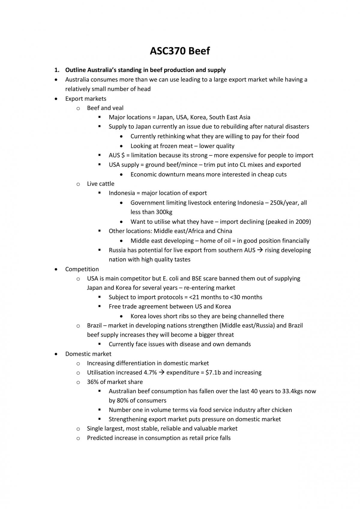 Beef Production Summary - Page 1