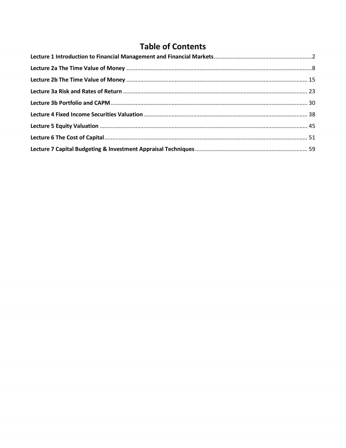 Study Notes for Financial Management - Page 1
