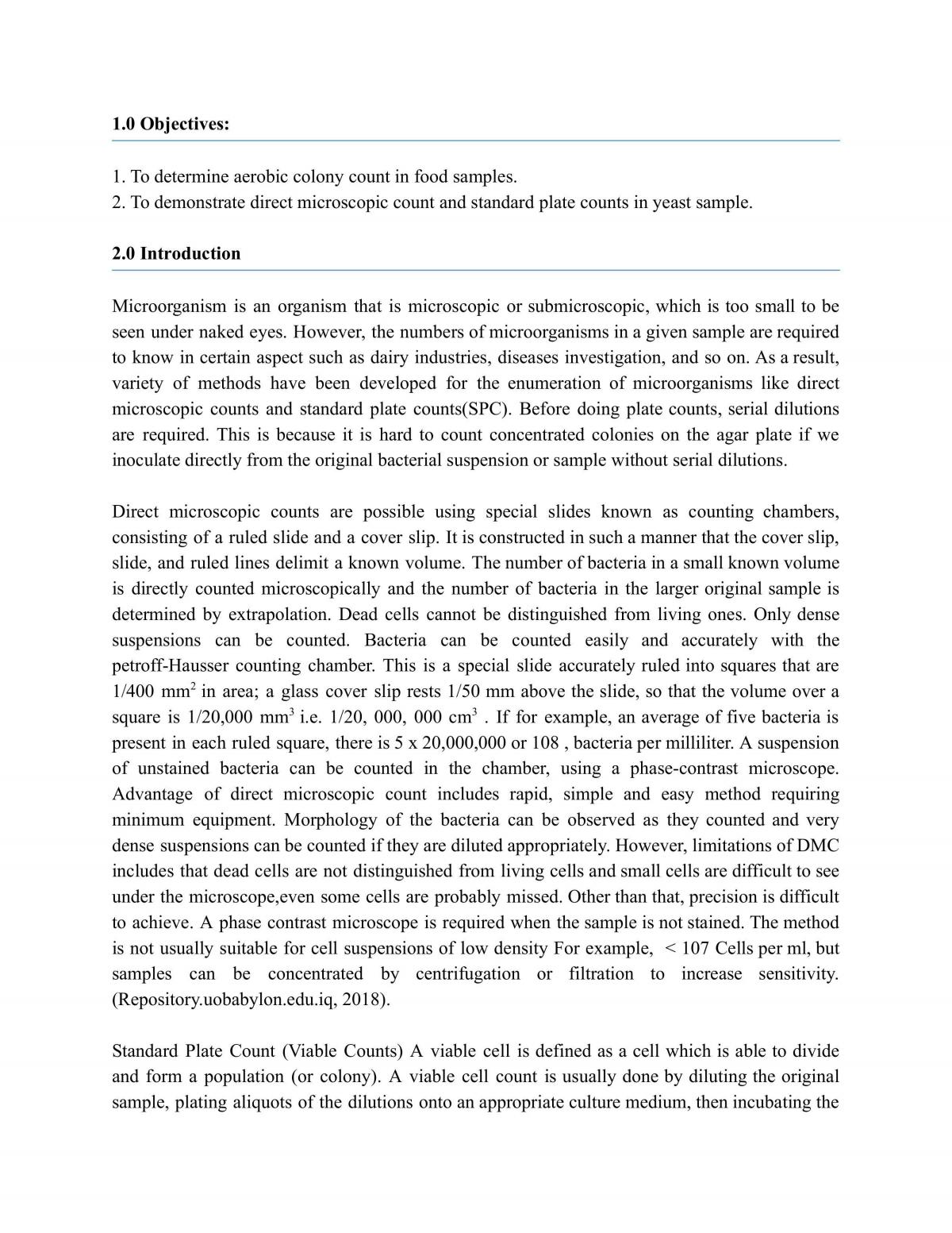 Enumeration of microorganisms  - Page 1