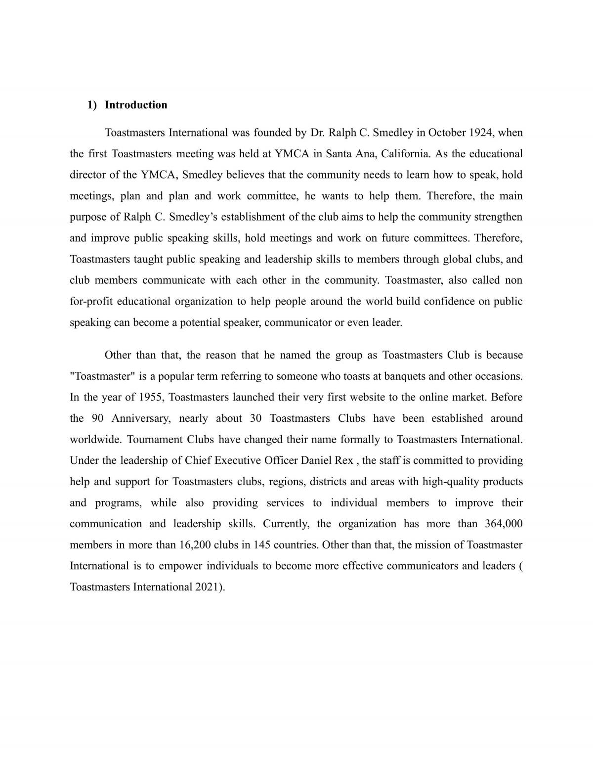 Information & Data analysis of Toastmaster International - Page 1