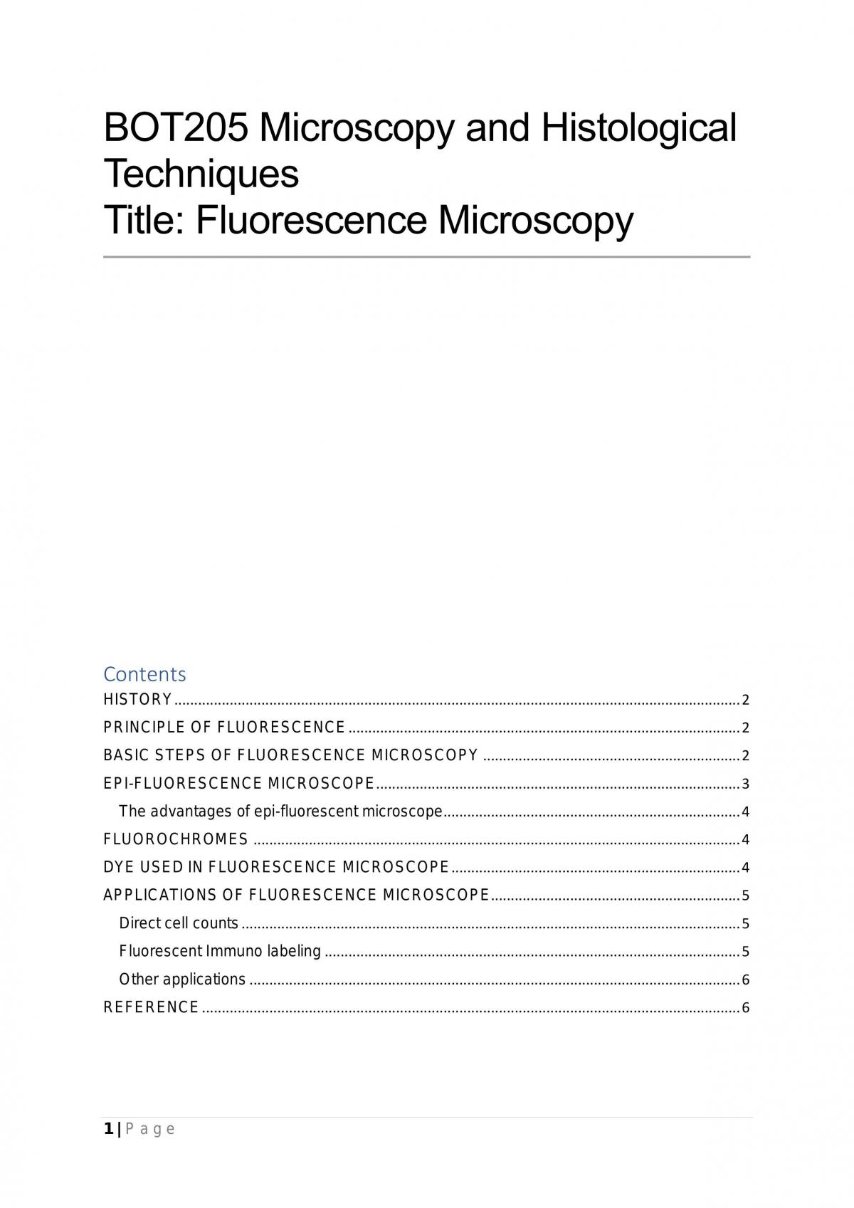 BOT205 Fluorescene Microscopy - Page 1