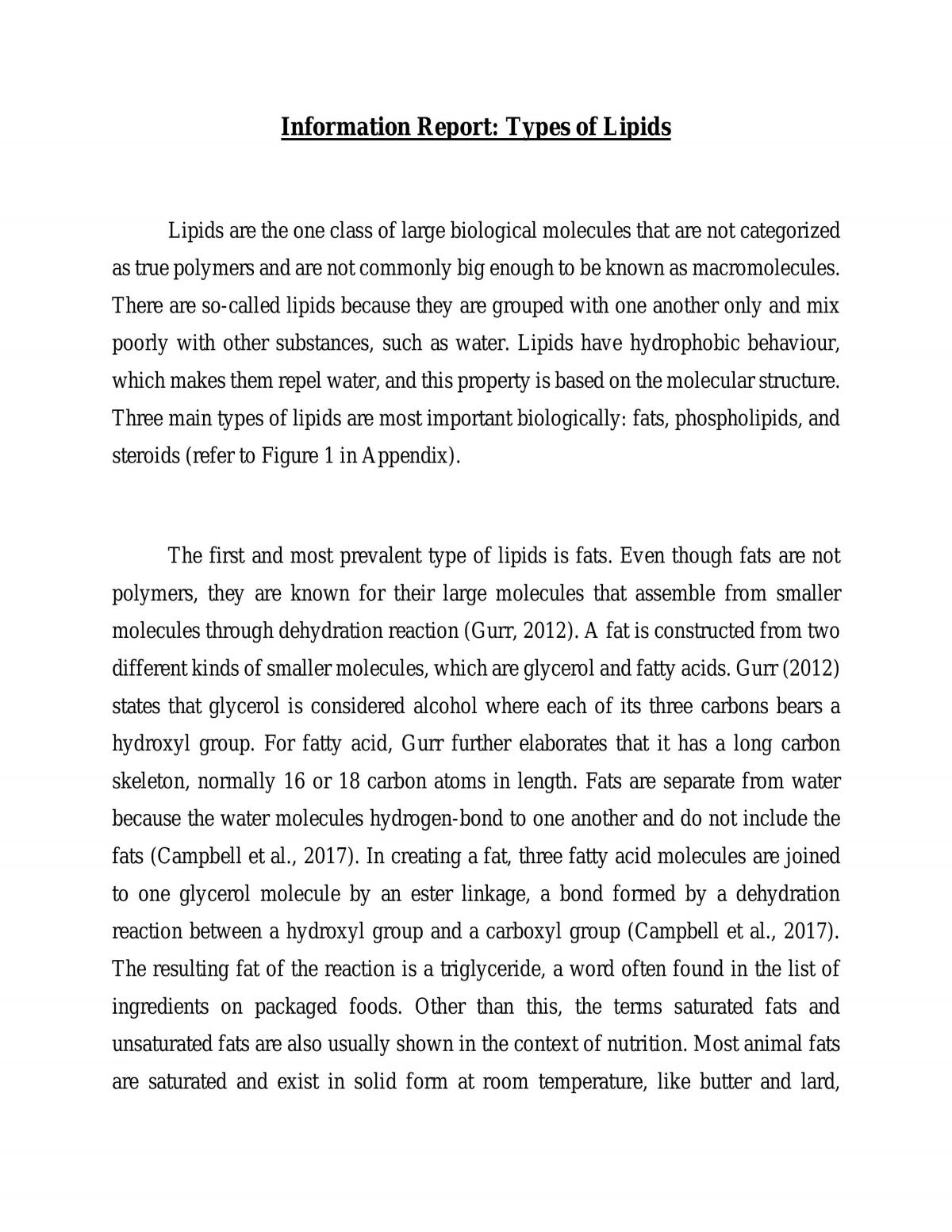 Types of Lipids - Page 1