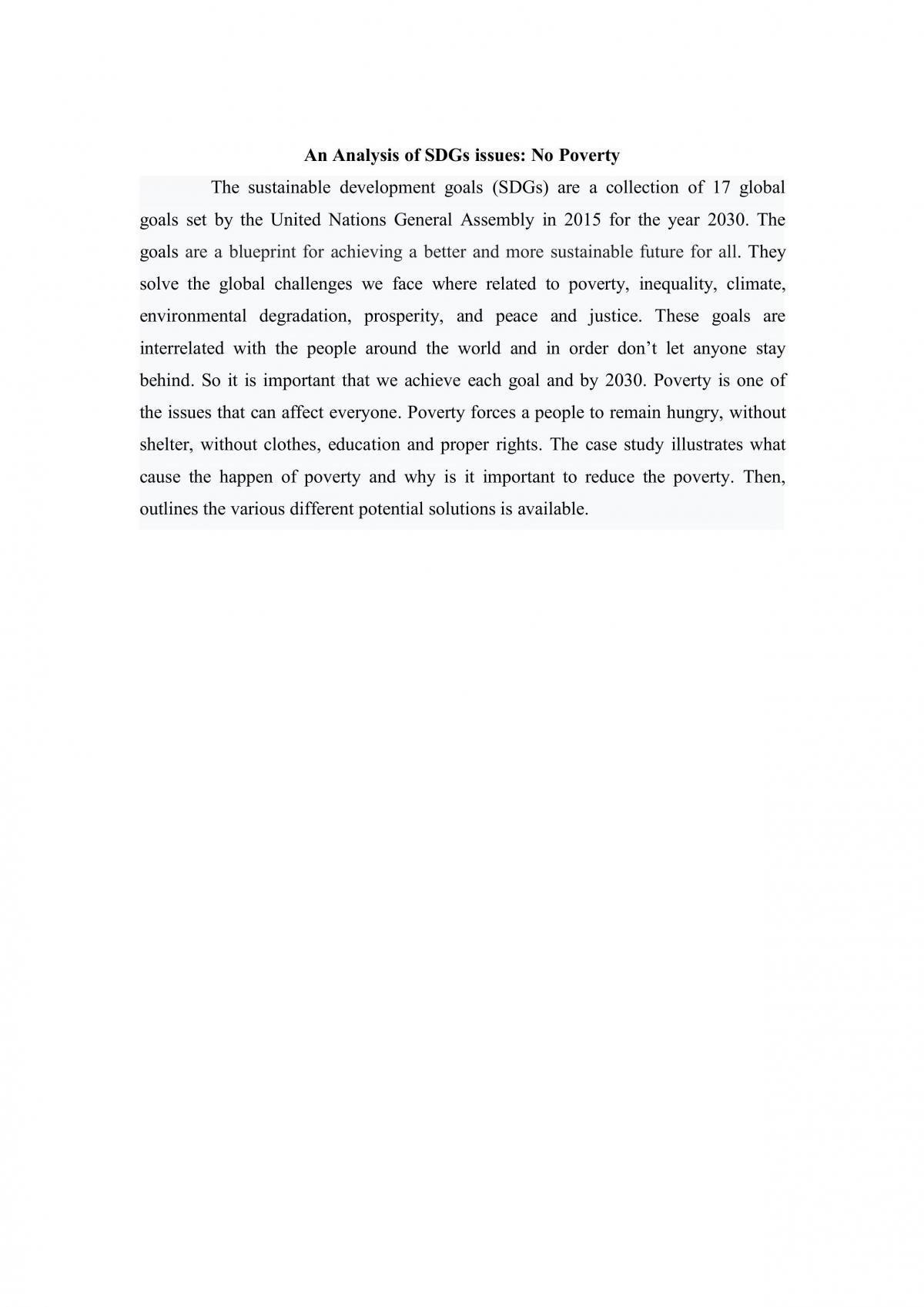 An Analysis of SDGs issues : No Poverty - Page 1