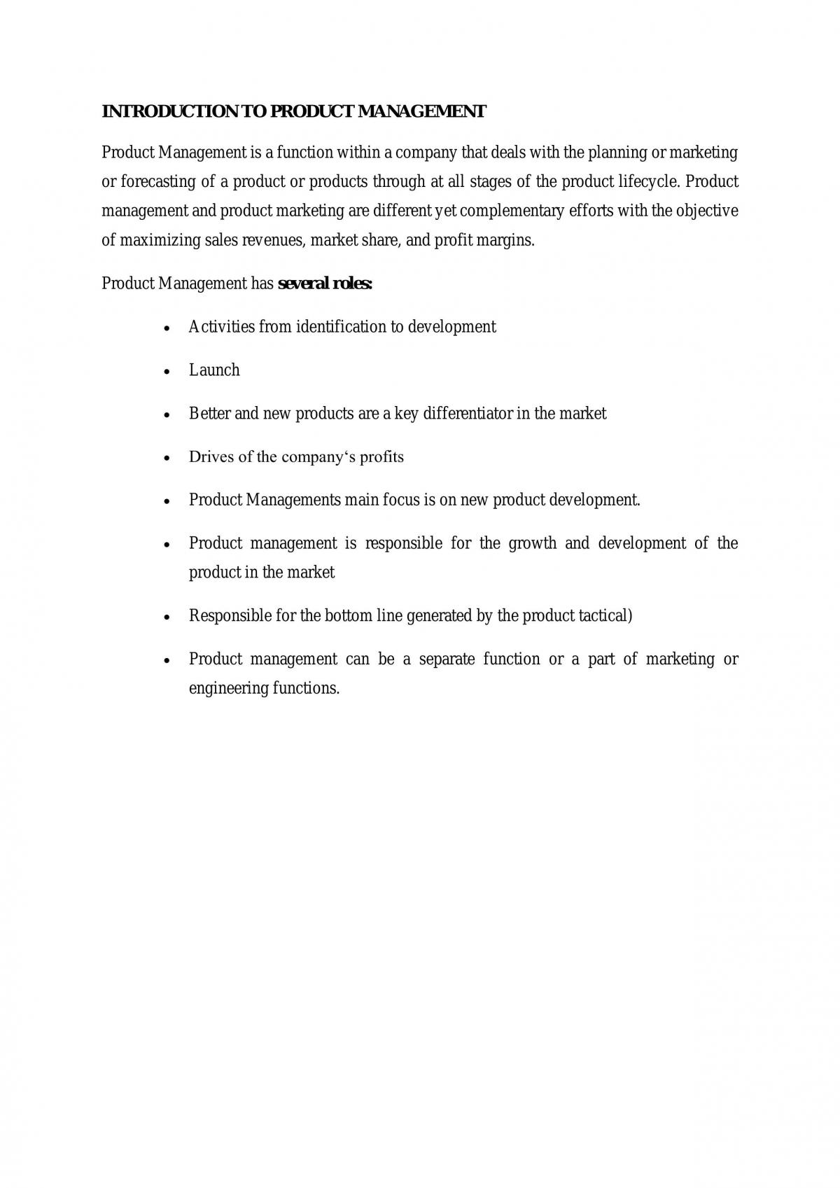Introduction to Product Management - Page 1