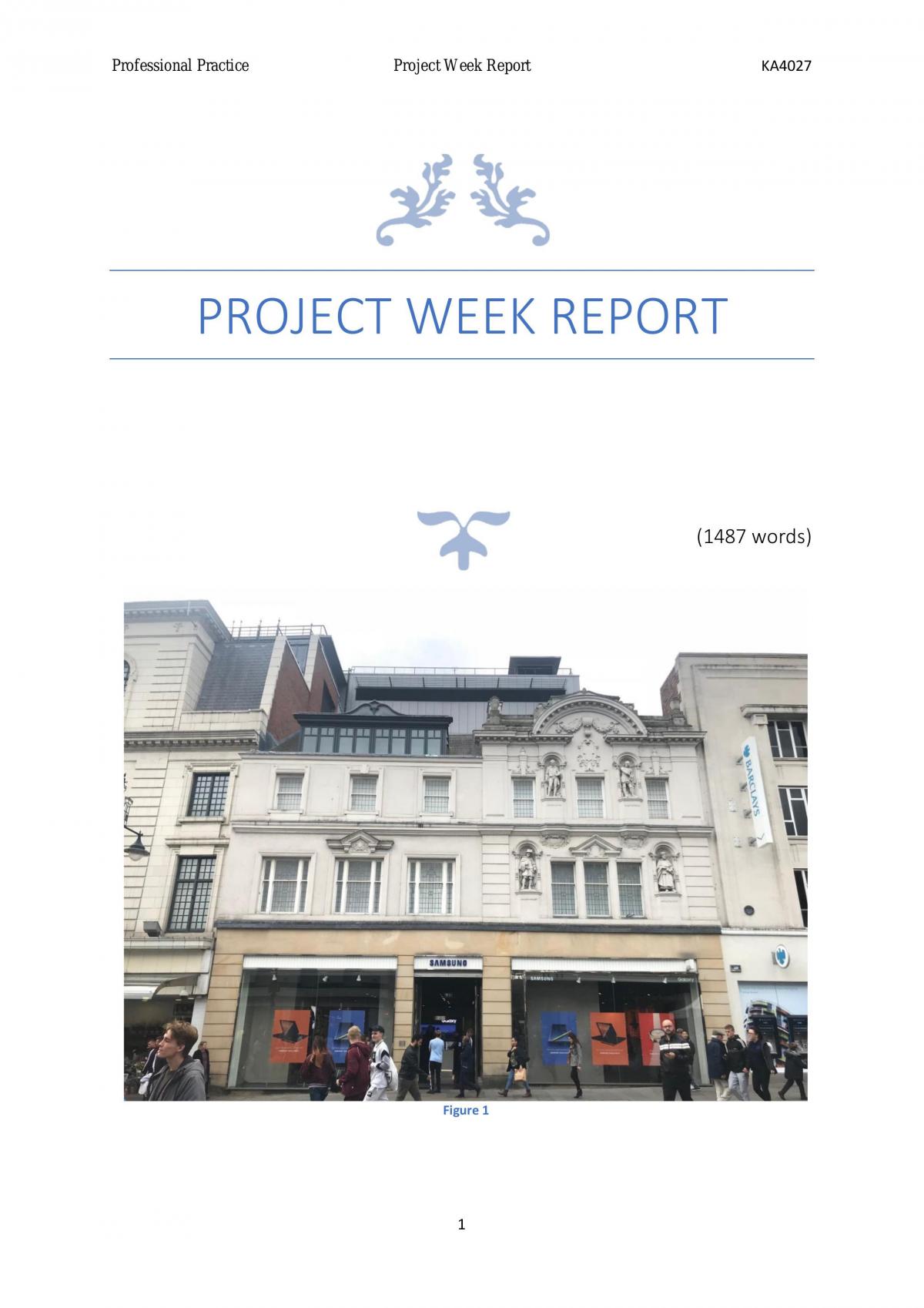 Project Week Report  - Page 1