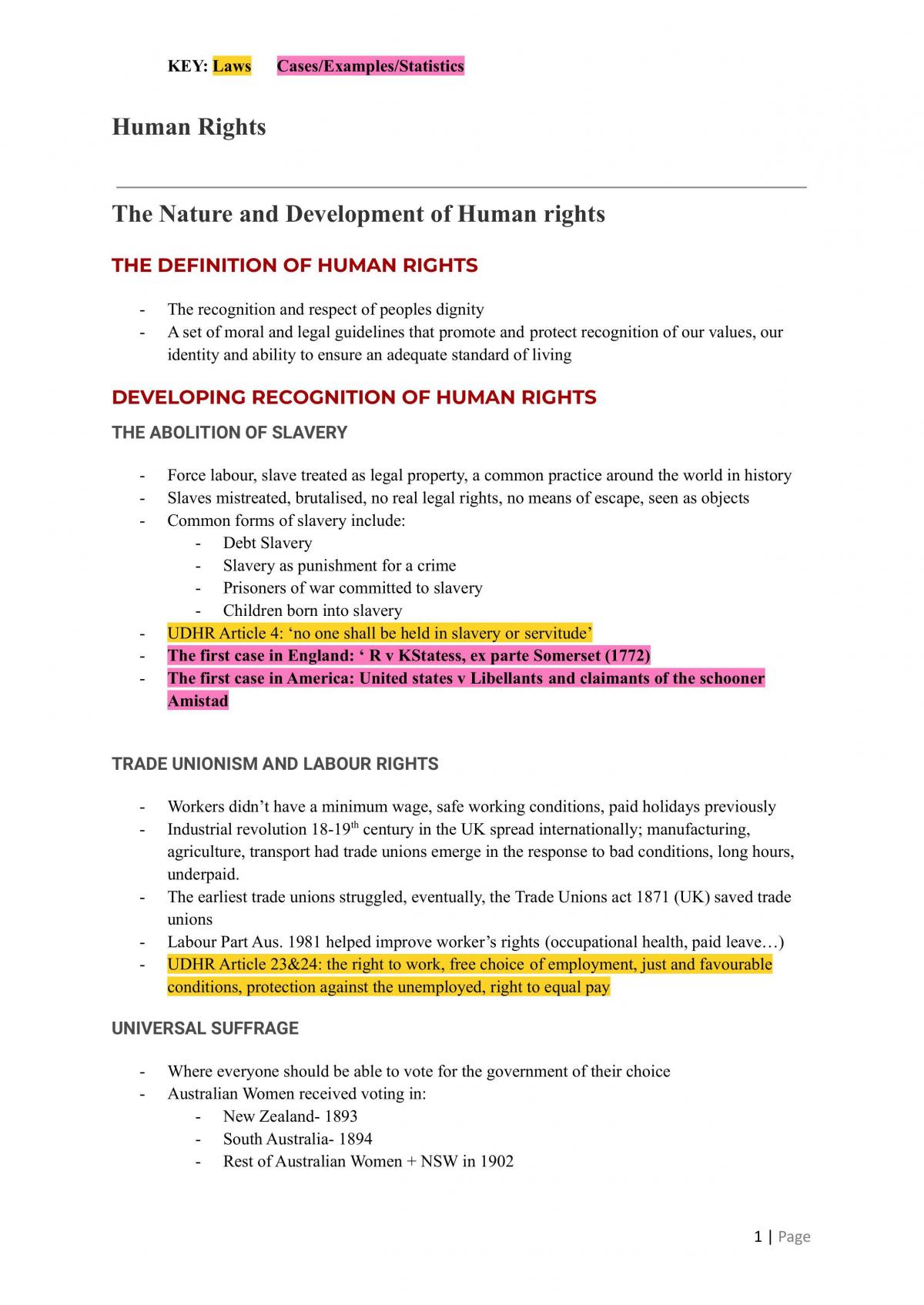Legal Study Notes - Page 1