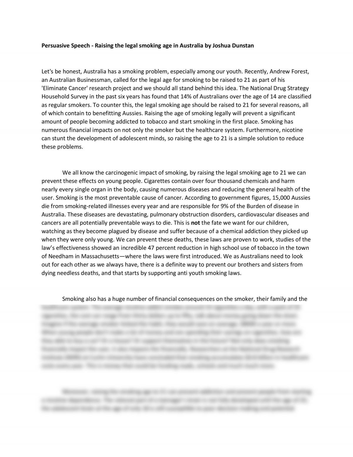 essay about smoking