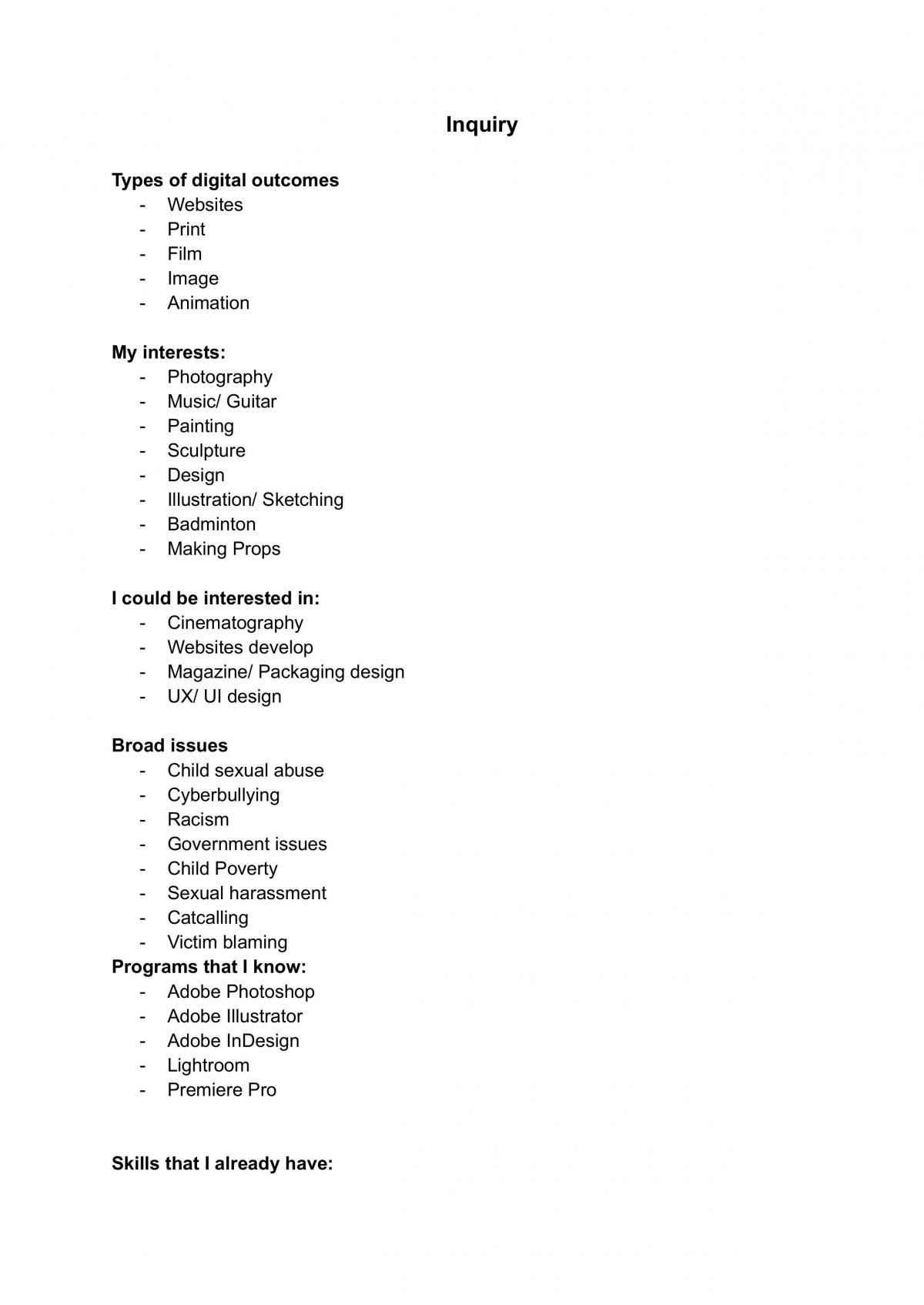 AS91890 Inquiry examplar - Page 1