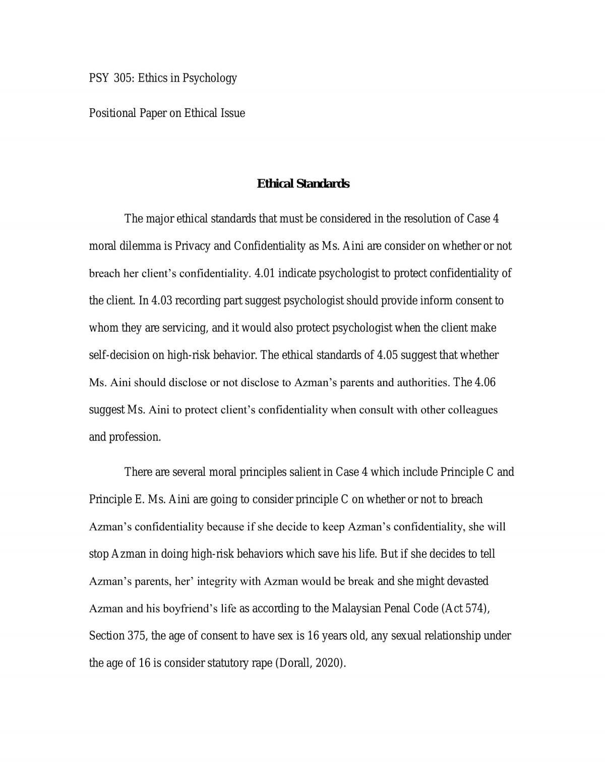 PSY305 Assignment - Page 1