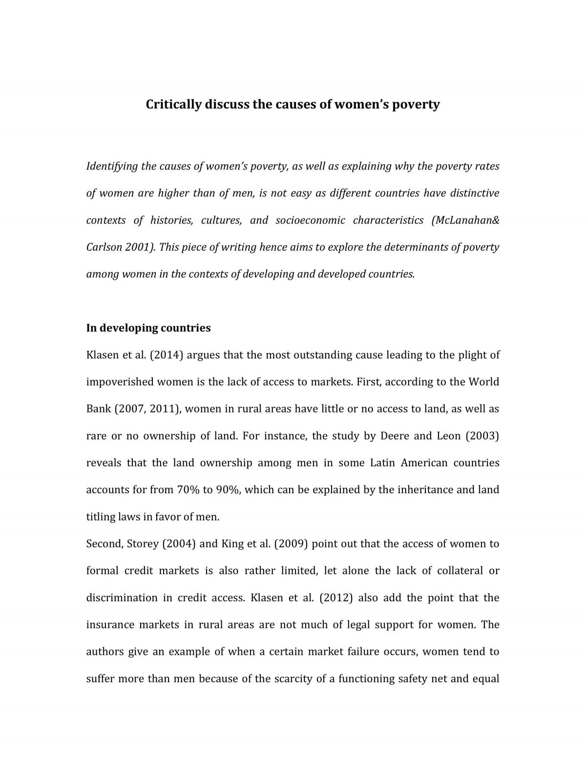 causes of women’s poverty - Page 1