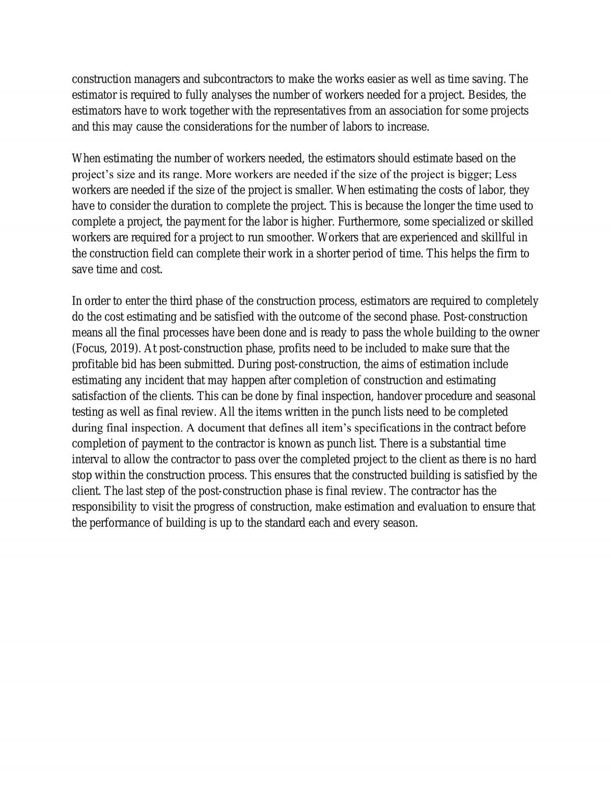 Aim of estimating during a pre and post-construction process - Page 2