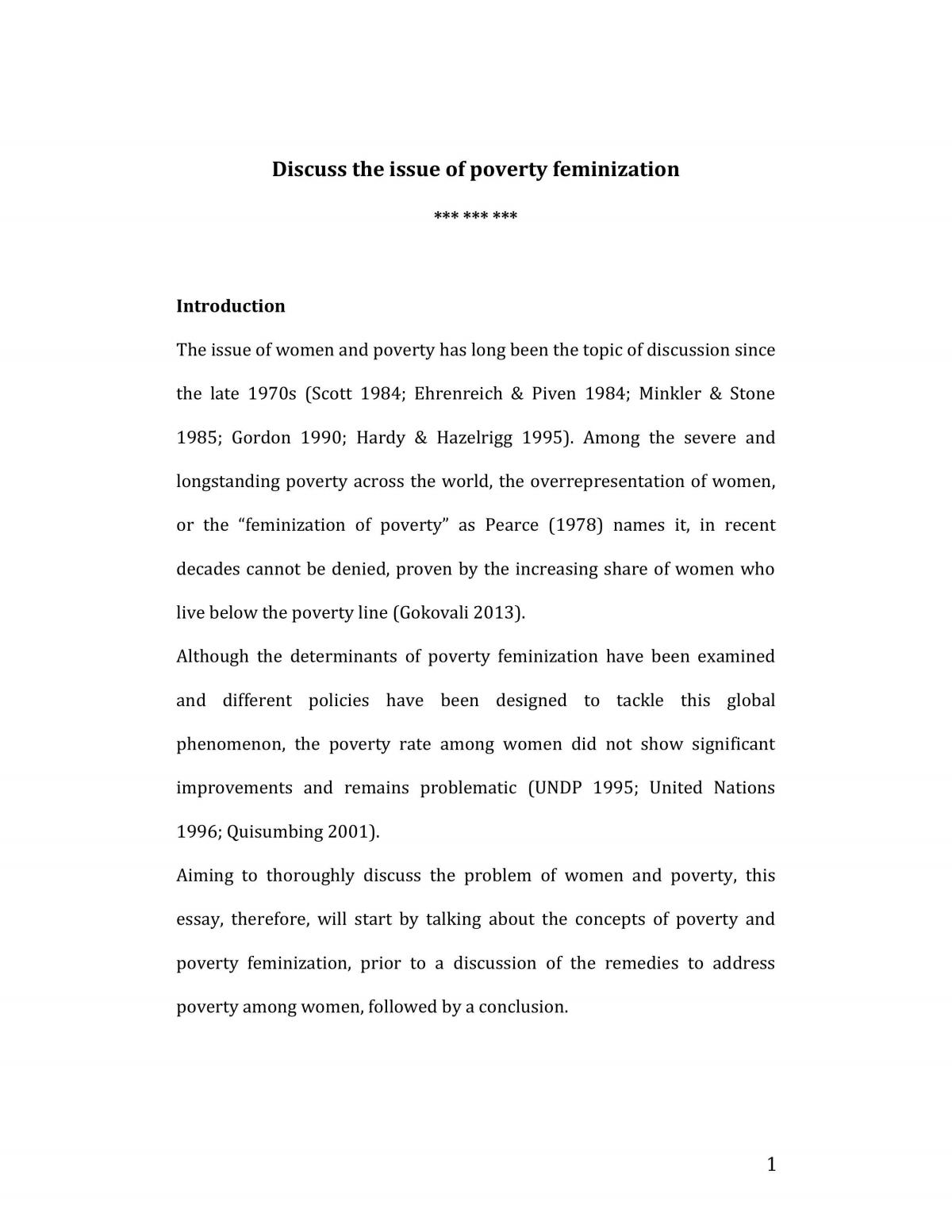 Poverty Feminization  - Page 1