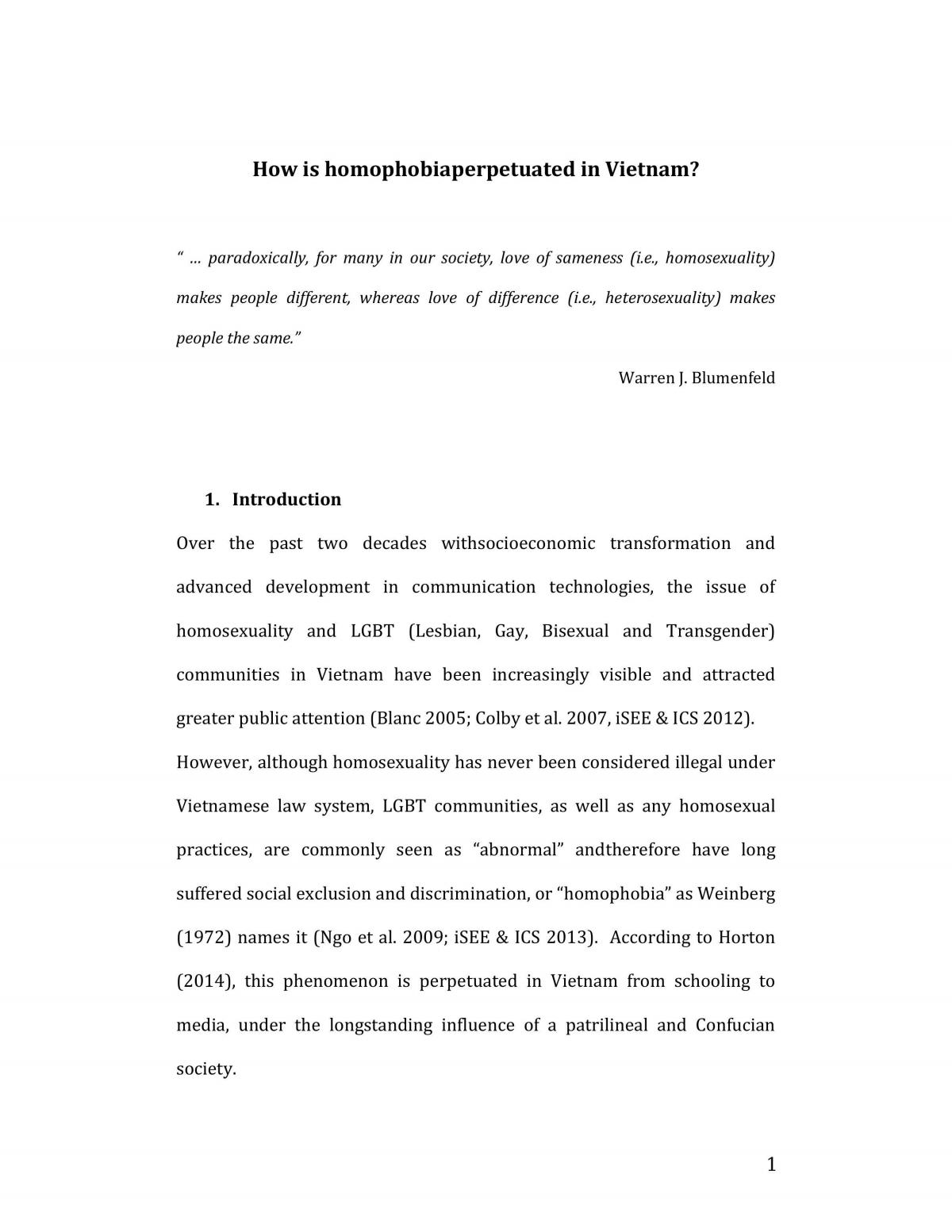 How is homophobiaperpetuated in Vietnam? - Page 1