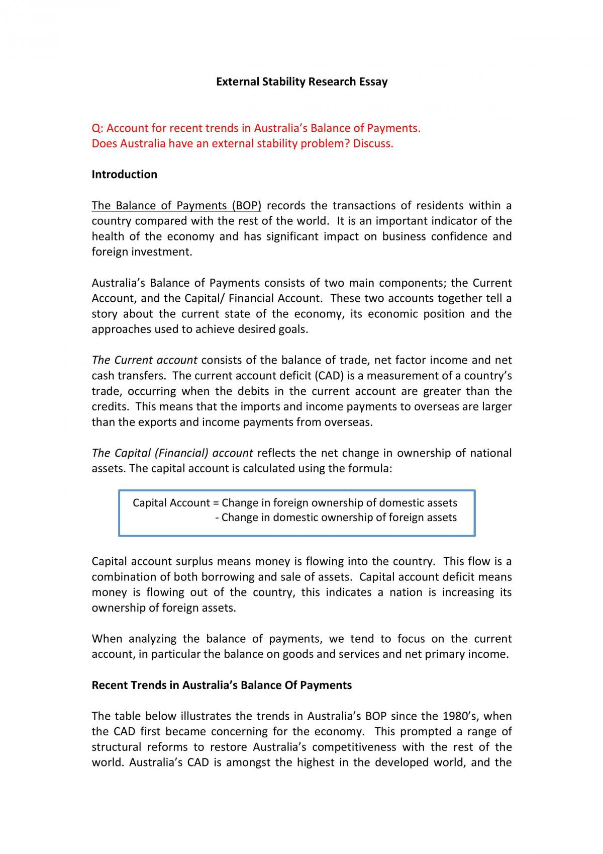External Stability Essay - Page 1